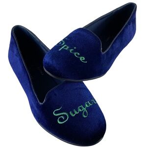 Draper James x Jack Rogers Sz 6.5 Flats Loafers Shoes Blue Velvet Sugar & Spice